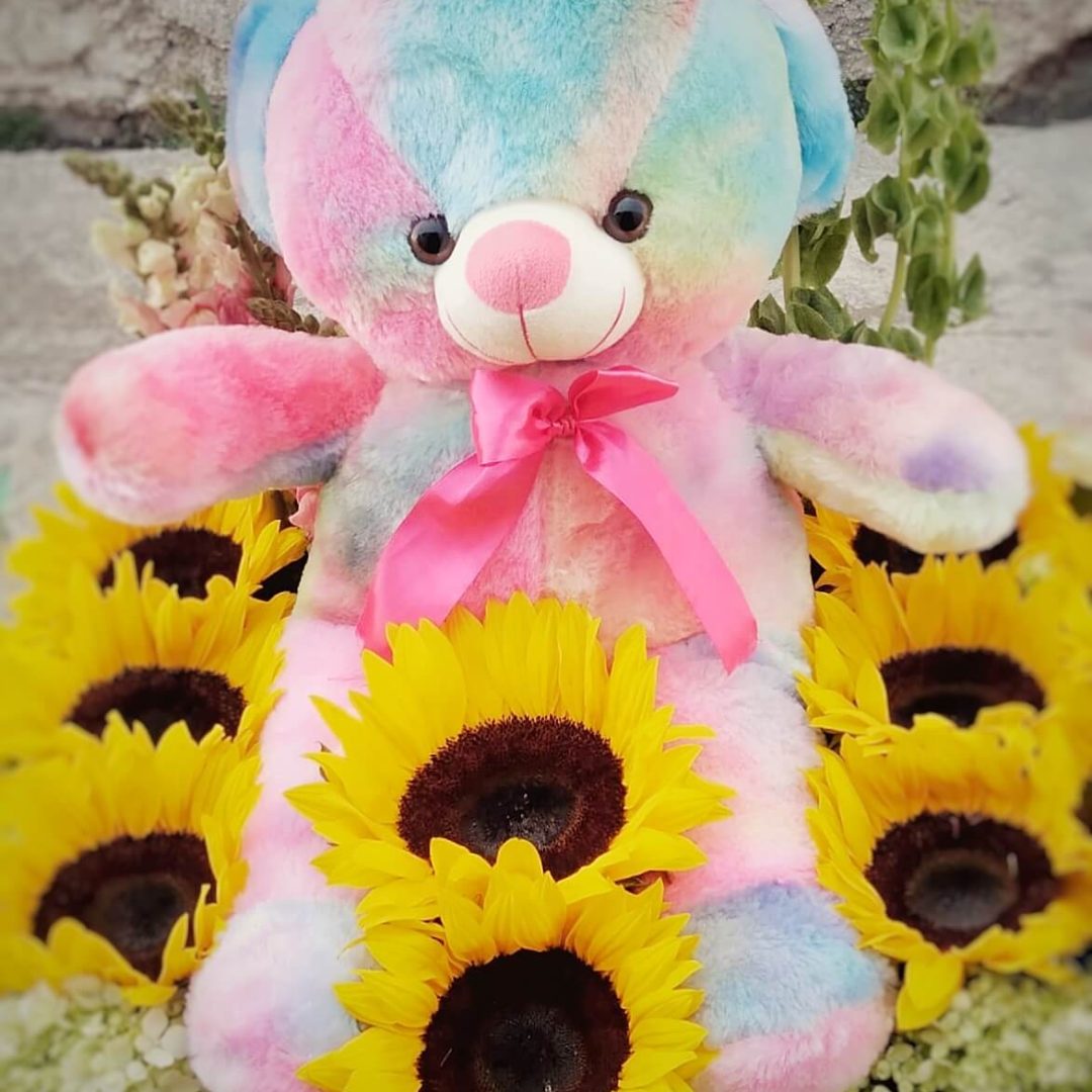 Peluche con girasoles